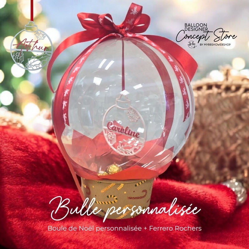 Cadeau Ballon Bulle de Noël Personnalisée