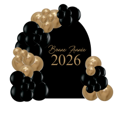 Photocall Saint Sylvestre 2026 Bonne Année Ballons + Personnalisation 3D + Location Backdrop – Balloon Designer Concept Store