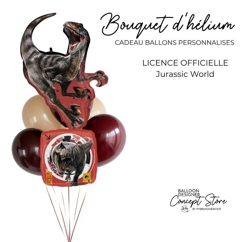 Bouquet de ballons Jurassic World – Ballons dinosaures biodégradables & aluminium Bouquet de ballons Jurassic World – Ballons dinosaures biodégradables & aluminium