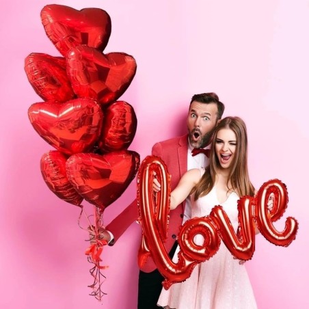 Bouquet Saint Valentin 10 Coeurs Rouge