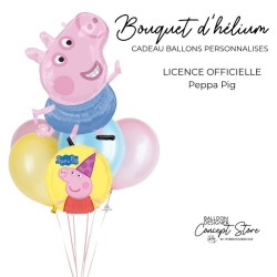 Bouquet de ballons Peppa Pig – Ballons pastel biodégradables & aluminium enfant