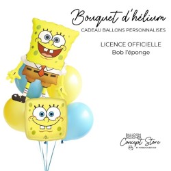 Bouquet de ballons Bob l’Éponge – Ballons biodégradables & aluminium fun et colorés