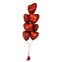 Bouquet Saint Valentin 10 Coeurs Rouge