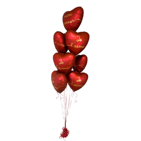 Bouquet Saint Valentin 10 Coeurs Rouge