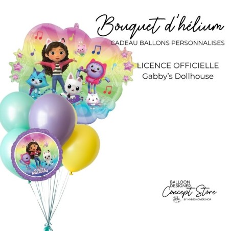 Bouquet de ballons Gabby’s Dollhouse – Crée ton bouquet personnalisé à offrir