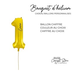 Bouquet de ballons hélium avec ballon chiffre XL – Personnalisable anniversaire