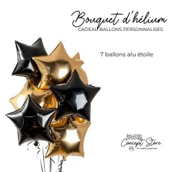Bouquet de ballons étoiles – Ballons alu personnalisés gonflés à l’hélium