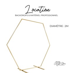 Location backdrop hexagone doré 180 cm – Retrait en concept store