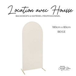 Location arche backdrop 180 x 80 cm avec housse beige – Retrait Concept Store