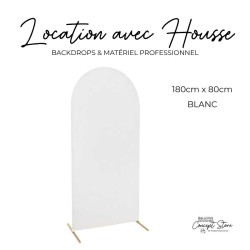 Location arche backdrop 180 x 80 cm avec housse blanche – Retrait Concept Store